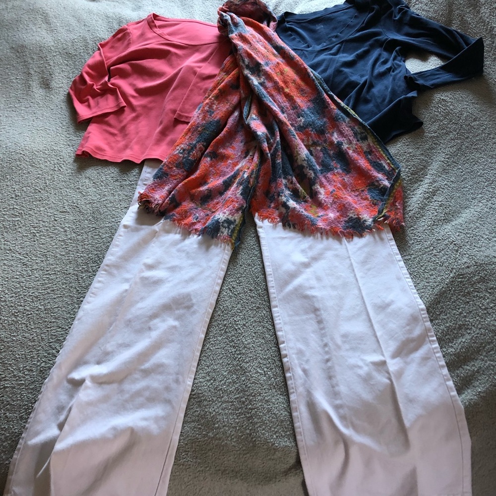 JJill, 2 tops, matching scarf and pants.